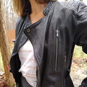 Black Diesel Leather Moto Jacket